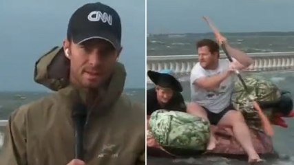 Florida man rowing inflatable duck interrupts CNN live report