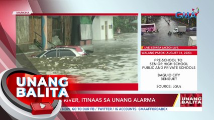 Marikina River, itinaas sa unang alarma | UB