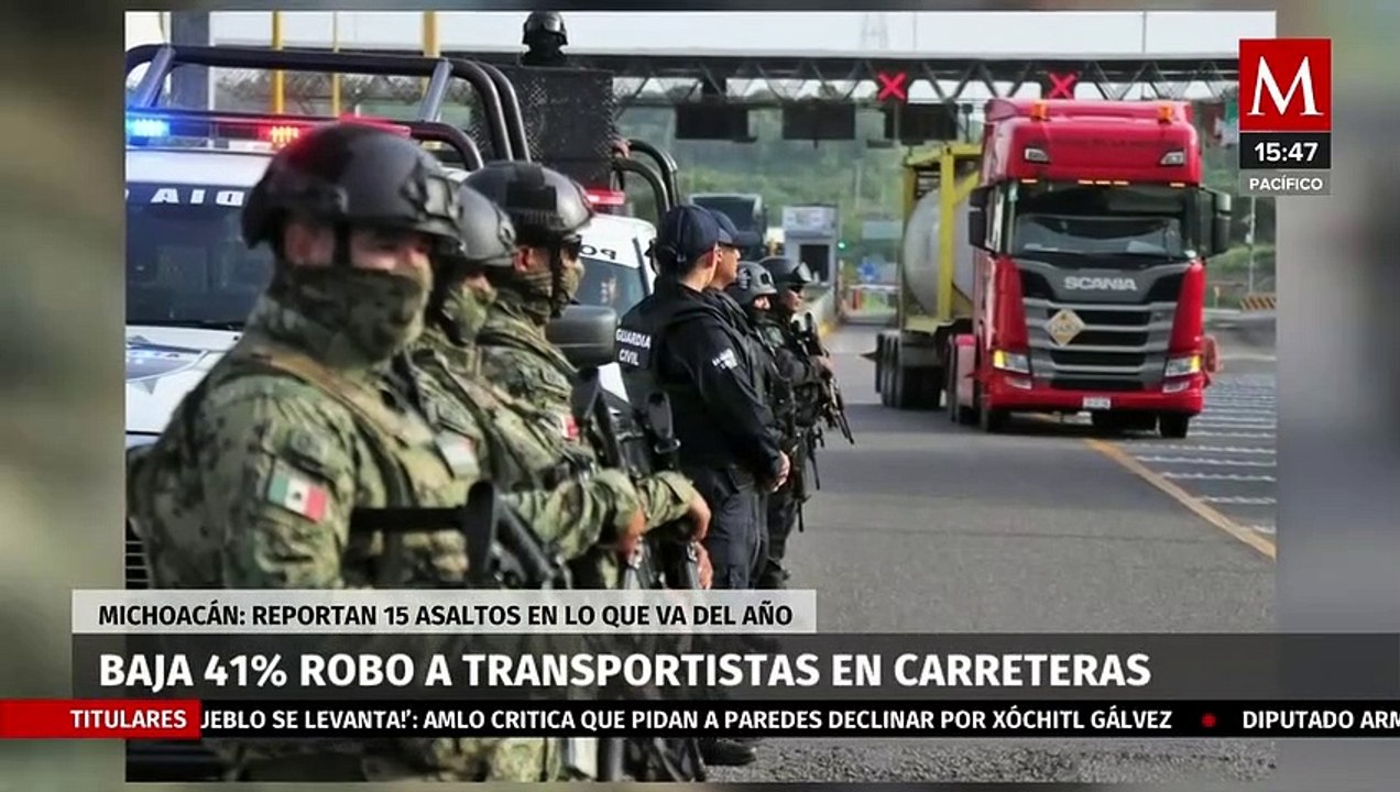 Disminuye 41% el robo a transportistas en carreteras de Michoacán