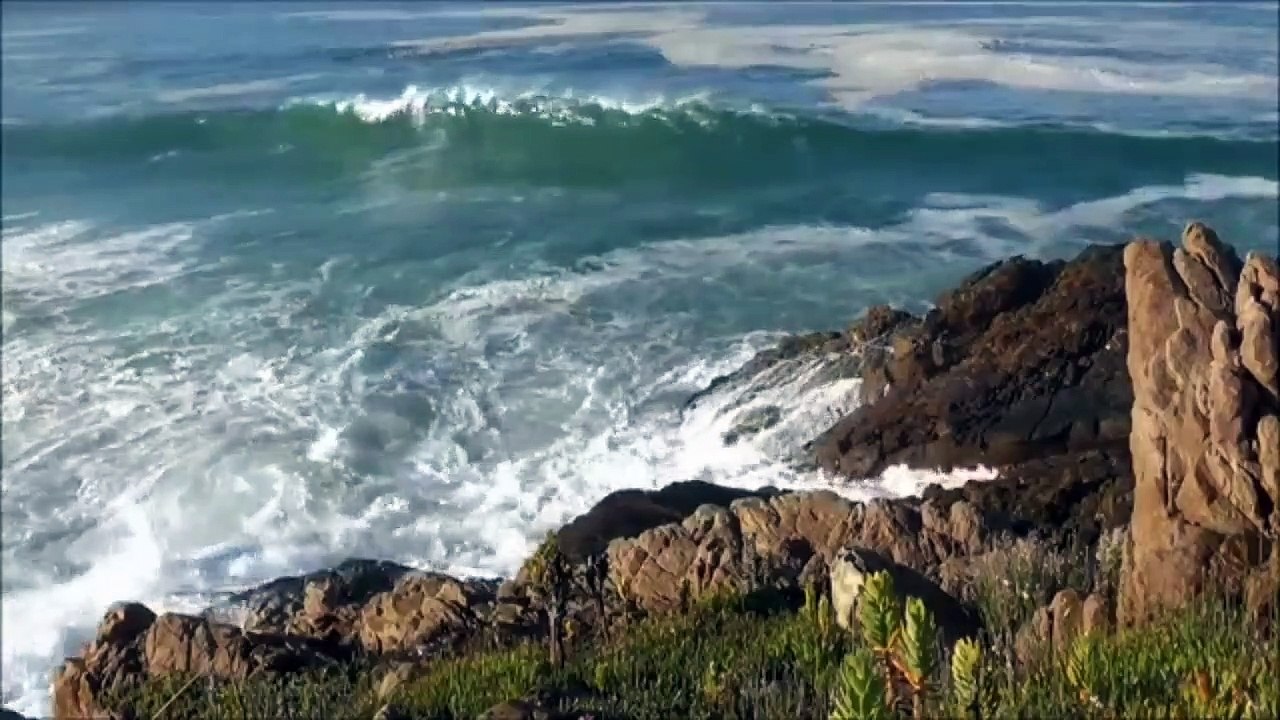Ocean Waves Crashing into Rocky Shore  Sounds of the Ocean in Stereo
