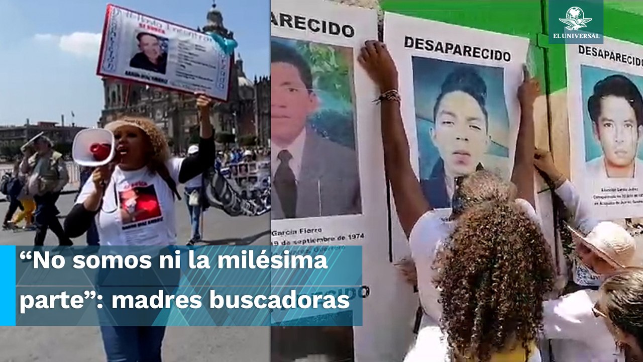 Madres buscadoras se congregan frente a Palacio Nacional