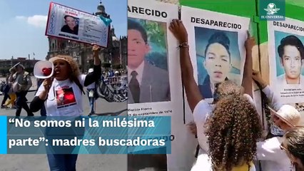 Madres buscadoras se congregan frente a Palacio Nacional