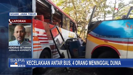 Terjadi Kecelakaan Maut Antarbus di Ngawi, 4 Orang Tewas di Lokasi