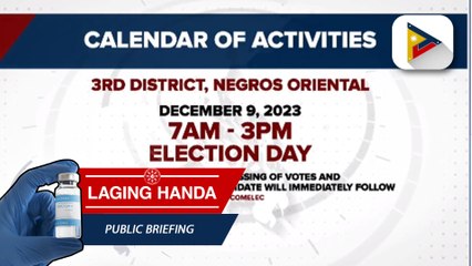 Special election para sa distritong naiwan ni dating Rep. Arnie Teves, itinakda sa Dec. 9