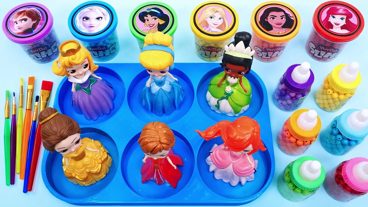 Satisfying Video DIY How to make Lollipop Slime Disney Princess Slime Mixing Challenge Cutting ASMR (1)