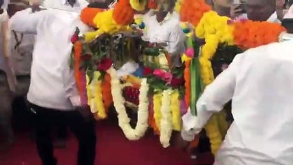 Bhaktas carry Sadguru #Paduka in #Palkhi  Sadguru Aniruddha Bapu