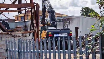 Demolition of the factory in Burgess Hill was destroyed by fire