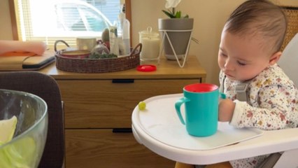 Baby girl learns the meaning of 'REAL STRUGGLE' as she tries to stop herself from falling asleep