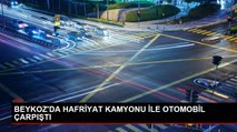 BEYKOZ Riva Yolunda Hafriyat Kamyonu ile Otomobil Çarpıştı