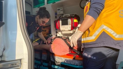 Sallanırken ineğe çarptı, hastanelik oldu