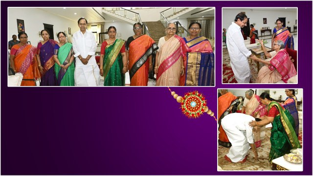 CM KCR కు రాఖీ కట్టిన కేసిఆర్ సోదరీమణులు... సీఎం కేసిఆర్ ఇంట రాఖీ పండుగ వేడుకలు...
