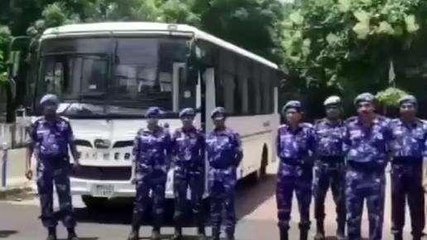 दमोह: रैपिड एक्शन फोर्स ने पहुंची दमोह,शहर में किया फ़्लैग मार्च
