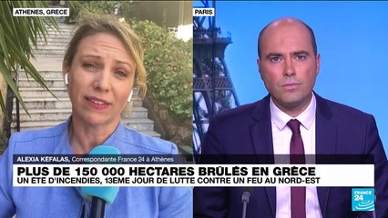 Plus de 150 000 hectares brûlés en Grèce : un été d'incendies, 13 ème jour de lutte contre un feu au Nord-est