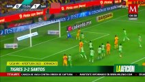 Juan Pablo Vigón guía remontada y triunfo de Tigres sobre Santos en Liga MX