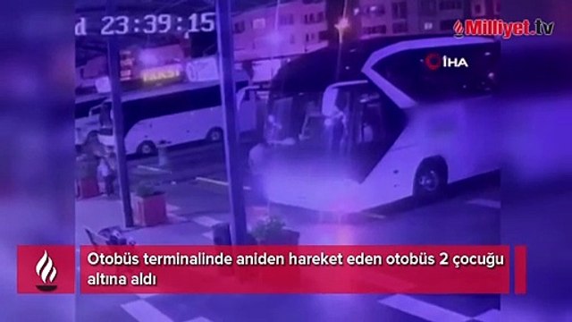 Terminalde dehşet! Otobüs 2 çocuğu altına aldı