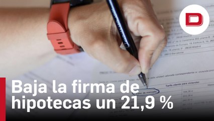 La firma de hipotecas baja un 21,9 % y el tipo de interés se dispara al 3,19 %