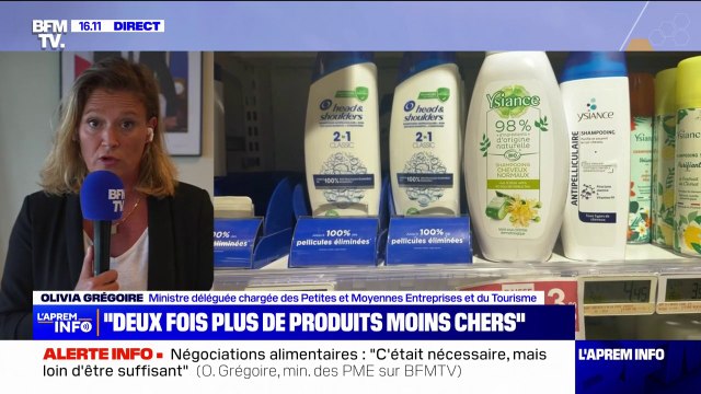 Inflation: On a demandé aux distributeurs d'appliquer plus rapidement les baisses de prix affirme Olivia Grégoire, ministre déléguée aux PME