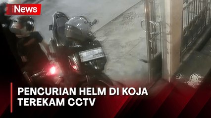 Aksi Pencurian Helm Milik Pegawai Servis Komputer di Koja Terekam CCTV