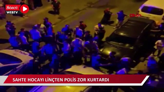 Akrabasını taciz ettiği iddia edilen sahte hocayı linçten polis zor kurtardı