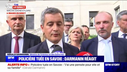 Gérald Darmanin sur la policière tuée en Savoie: "Elle avait déjà déposé des plaintes au tribunal" contre le principal suspect qui est en fuite