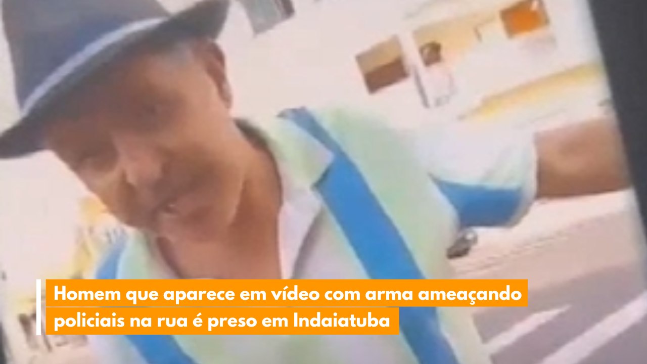 Homem que aparece em vídeo com arma ameaçando policiais na rua é preso em Indaiatuba