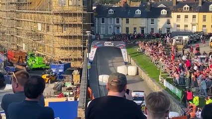 Fans gather to watch Rali Ceredigion drivers take on streets of Aberystwyth