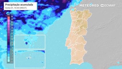 Acumulação de precipitação em Portugal
