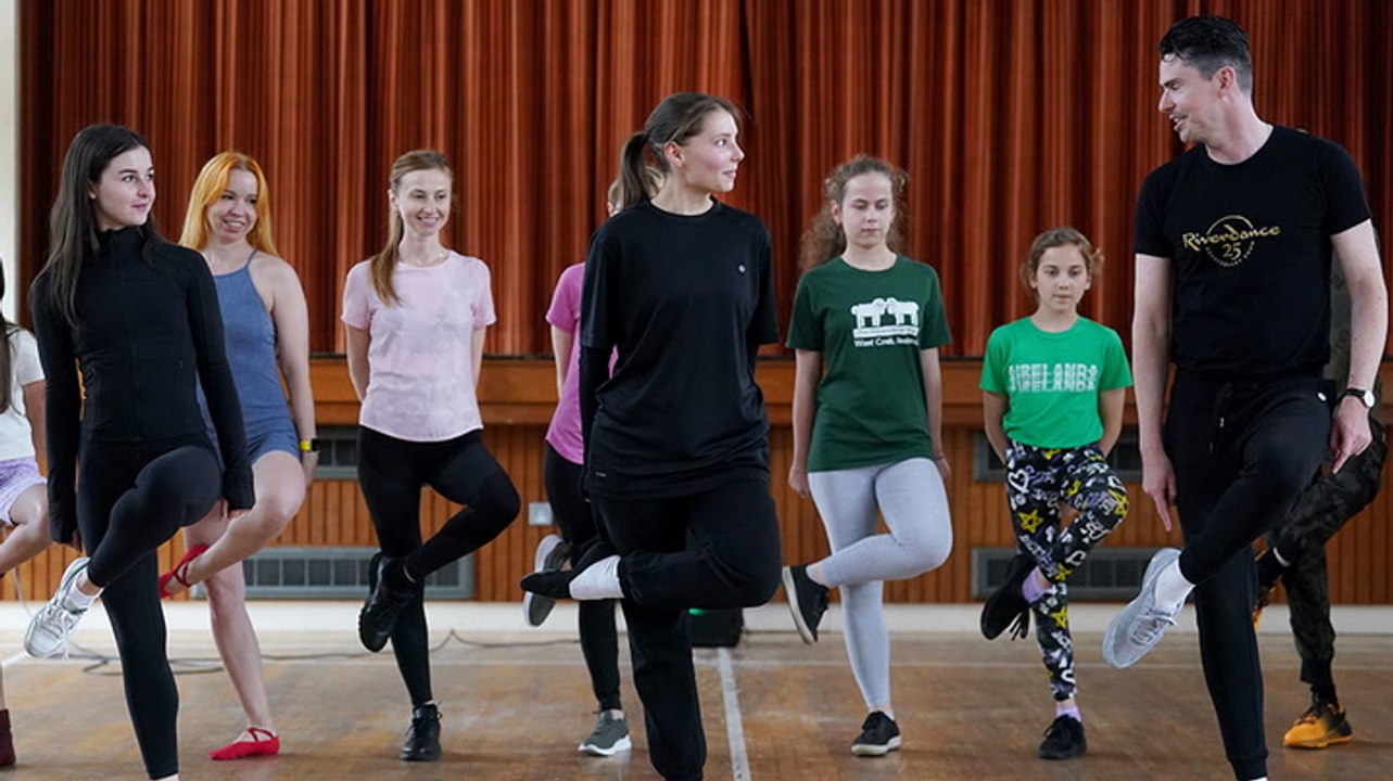 Ukrainian refugees who found love for Irish dancing surprised by Riverdance stars