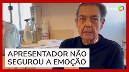 Faustão agradece família de doador e chora ao falar pela 1ª vez após transplante de coração