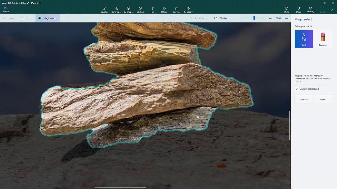 Paint 3D Course Section 21 Magic Select in Picture