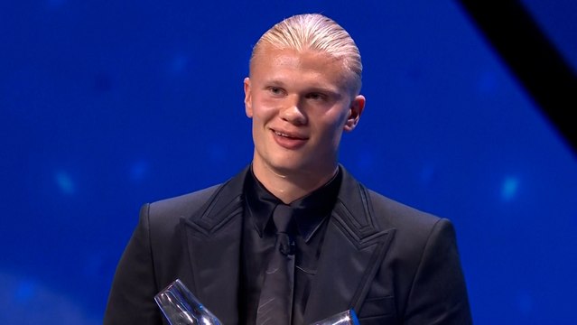 'Pep is a bit scary!' | Erling Haaland on Pep Guardiola as he receives UEFA Player of the Year award