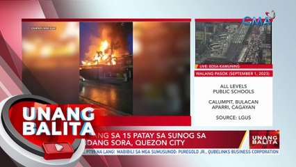 Bata, kabilang sa 15 patay sa sunog sa Brgy. Tandang Sora, Quezon City | UB