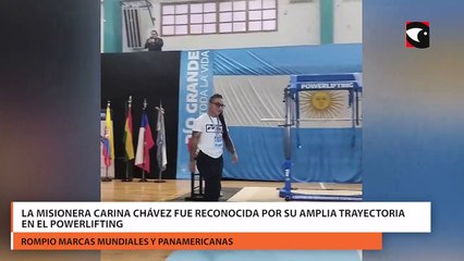 La misionera Carina Chávez fue reconocida por su amplia trayectoria en el Powerlifting