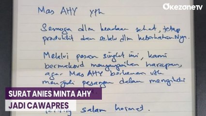 Ketua Bappilu Demokrat Bocorkan Surat Anies Minta AHY Jadi Cawapres