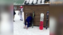Slopes, Slip-ups, and Unintended Adventures: Skiing Novice's Comical Ride