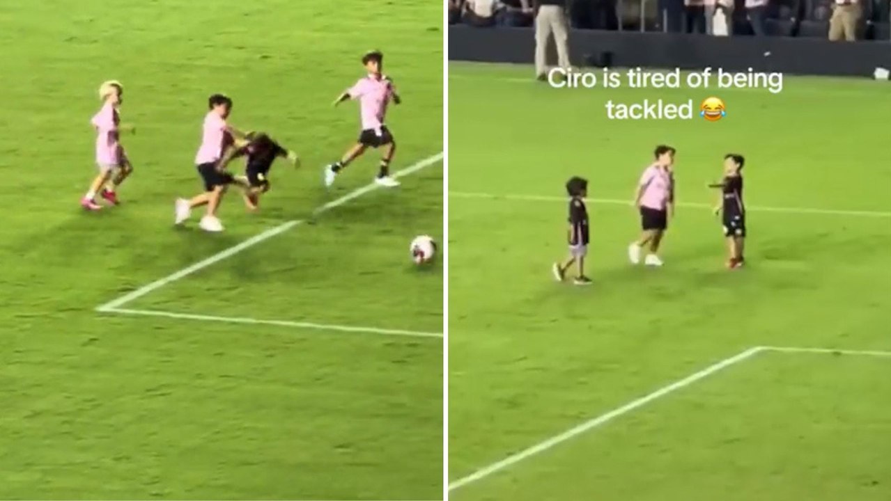 Ciro Messi regaña a Mateo por su dureza jugando al descanso de Inter Miami: imperdible