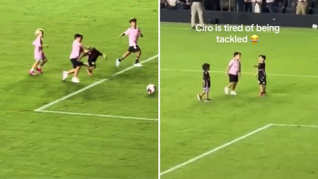 Ciro Messi regaña a Mateo por su dureza jugando al descanso de Inter Miami: imperdible