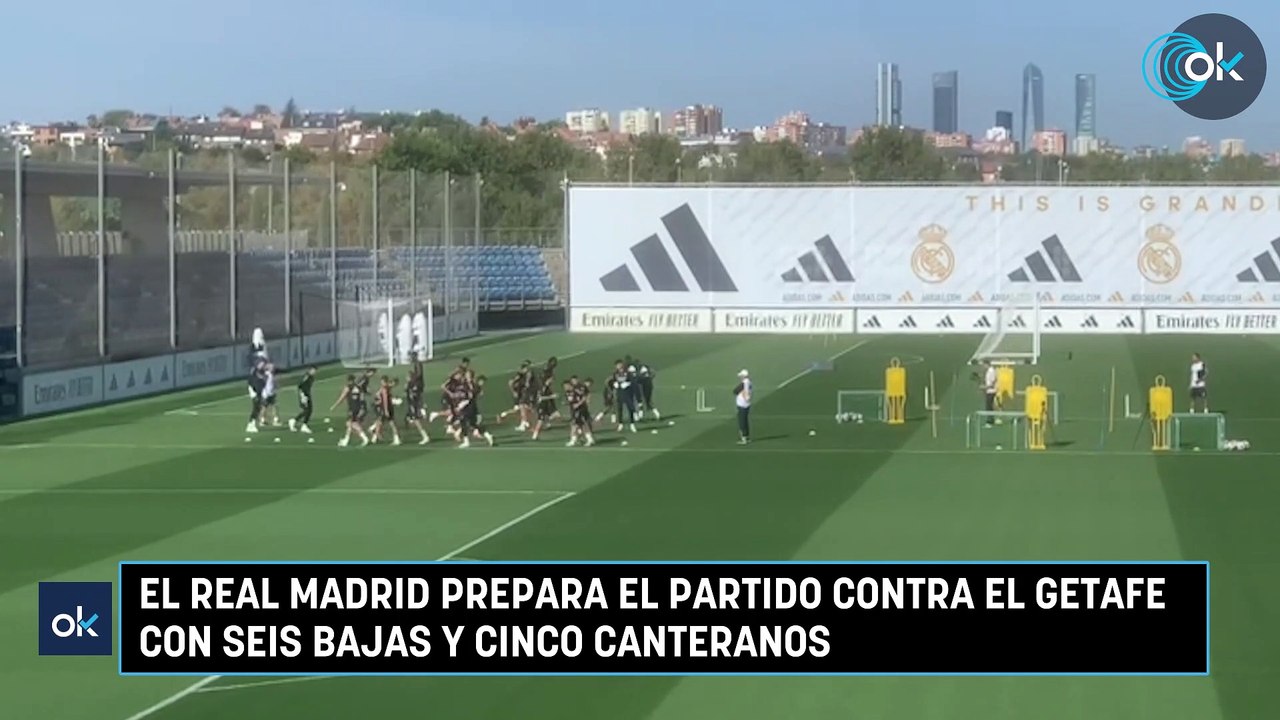 El Real Madrid prepara el partido contra el Getafe con seis bajas y cinco canteranos