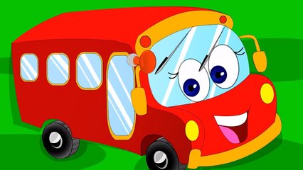 Wheels On The Bus Red, School Bus & More Children Rhymes