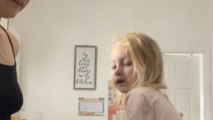 A giggling time follows when mother pranks her daughter with an egg *Adorable Reaction*