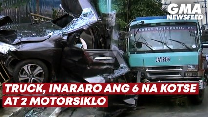 Download Video: Truck, inararo ang 6 na kotse at 2 motorsiklo | GMA News Feed