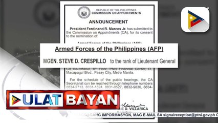 Nominasyon ni MGen. Steve Crespillo, isinumite ni PBBM sa CA