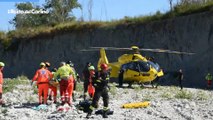 Anziano cade lungo il greto del Marecchia: il video del salvataggio