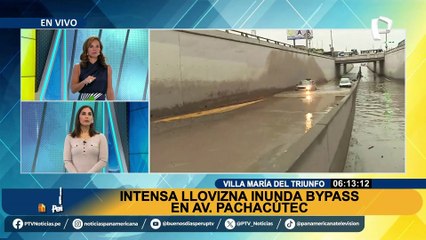 Intensa llovizna inunda bypass de la avenida Pachacútec en VMT