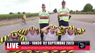 J-1 Marathon du Medoc 2023 En live de 8H30 à 16H30 le 02 sept 2023 sur dailymotion.com/marathondumedoc