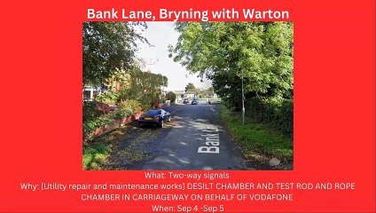 Fylde and Wyre roadworks starting Sept 4- Sept 10