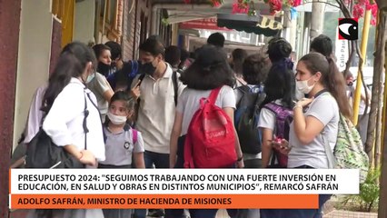 Presupuesto 2024 Seguimos trabajando con una fuerte inversión en educación, en salud y obras en distintos municipios”, remarcó Adolfo Safrán