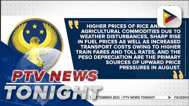 BSP forecasts 4.8%-5.6% inflation in August