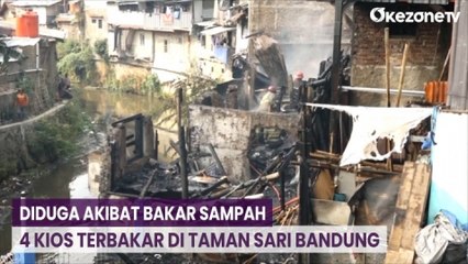 Diduga Akibat Bakar Sampah, 4 Kios Terbakar di Taman Sari Bandung
