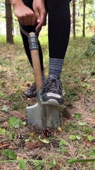 What can a GIRL with an AX do-! #camping #survival #bushcraft #outdoors #fire